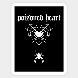 Poisoned heart into web (white) Magnet